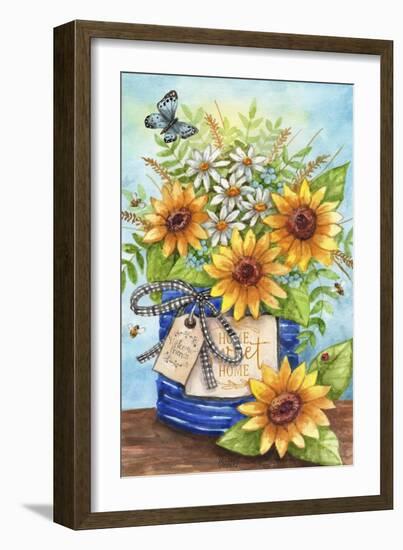 Home Sweet Home Sunflowers and Daisies-Melinda Hipsher-Framed Giclee Print