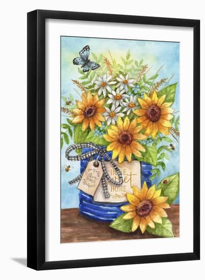 Home Sweet Home Sunflowers and Daisies-Melinda Hipsher-Framed Giclee Print