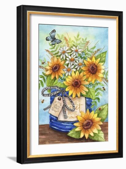 Home Sweet Home Sunflowers and Daisies-Melinda Hipsher-Framed Giclee Print