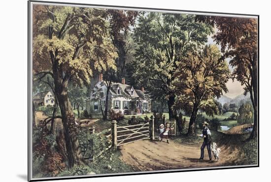 Home Sweet Home-Currier & Ives-Mounted Giclee Print