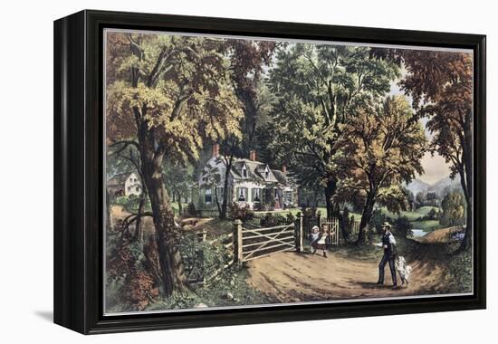 Home Sweet Home-Currier & Ives-Framed Premier Image Canvas