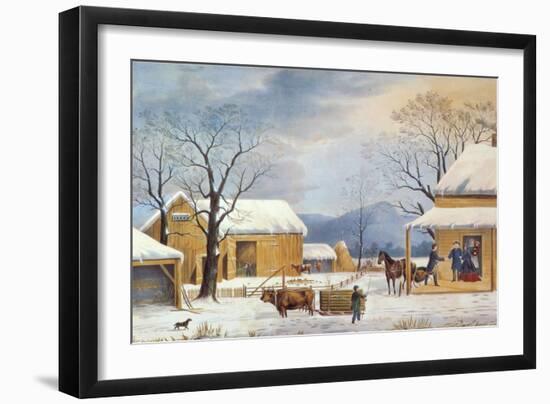 Home To Thanksgiving, 1867-Currier & Ives-Framed Giclee Print