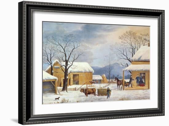 Home To Thanksgiving, 1867-Currier & Ives-Framed Giclee Print