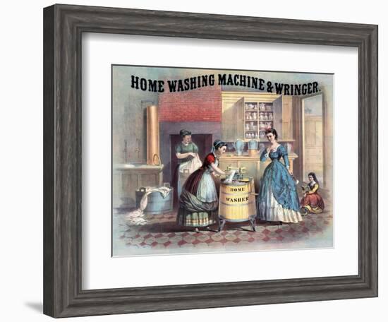 Home Washing Machine and Wringer, C.1869-null-Framed Giclee Print