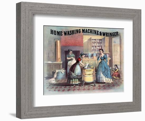 Home Washing Machine and Wringer, C.1869-null-Framed Giclee Print