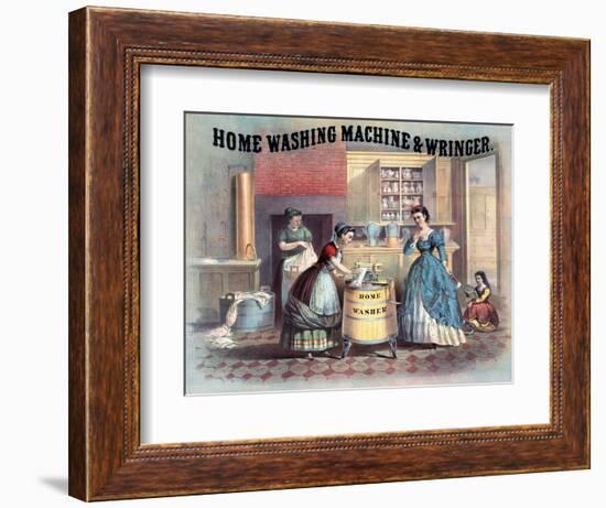 Home Washing Machine and Wringer, C.1869-null-Framed Giclee Print