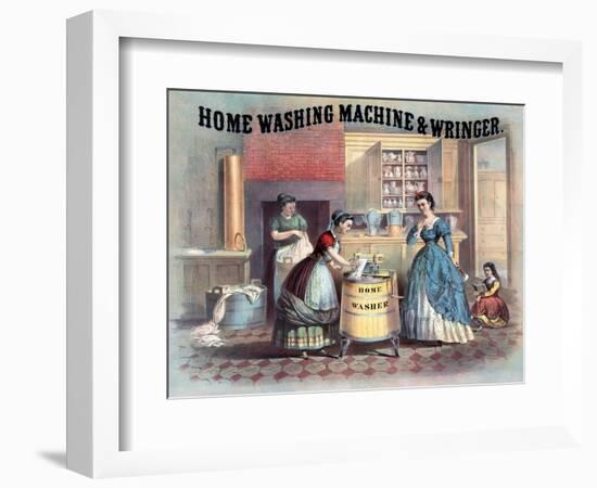 Home Washing Machine and Wringer, C.1869-null-Framed Giclee Print