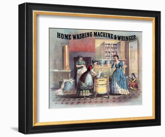 Home Washing Machine and Wringer, C.1869-null-Framed Giclee Print