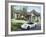 Home with a Sports Car Parked in Front-null-Framed Photographic Print