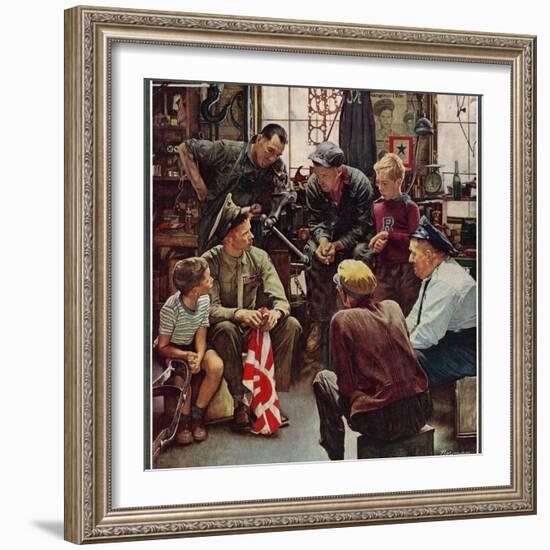 "Homecoming Marine", October 13,1945-Norman Rockwell-Framed Premium Giclee Print