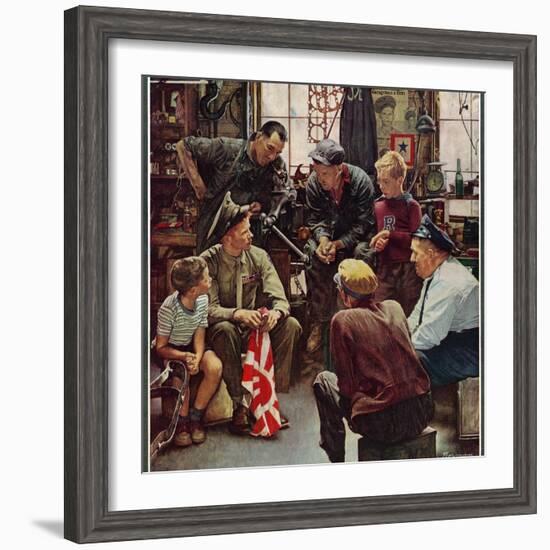 "Homecoming Marine", October 13,1945-Norman Rockwell-Framed Premium Giclee Print