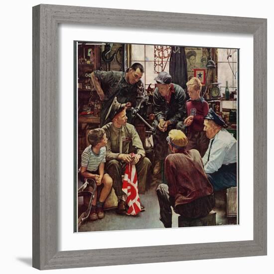 "Homecoming Marine", October 13,1945-Norman Rockwell-Framed Premium Giclee Print
