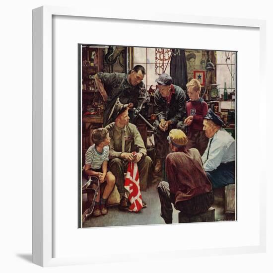 "Homecoming Marine", October 13,1945-Norman Rockwell-Framed Premium Giclee Print