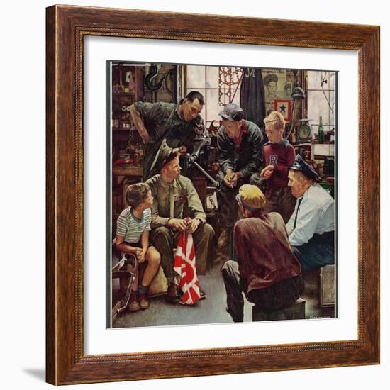 "Homecoming Marine", October 13,1945-Norman Rockwell-Framed Premium Giclee Print