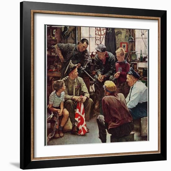 "Homecoming Marine", October 13,1945-Norman Rockwell-Framed Premium Giclee Print