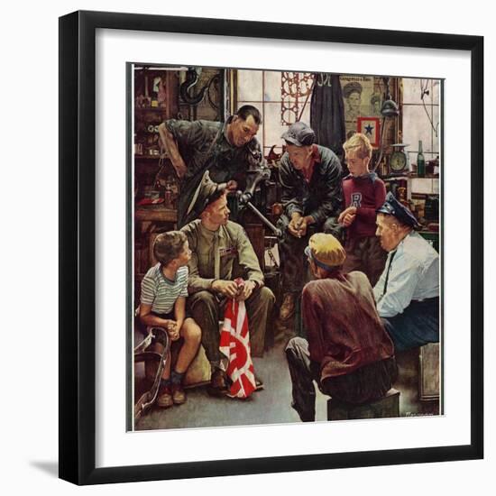 "Homecoming Marine", October 13,1945-Norman Rockwell-Framed Premium Giclee Print