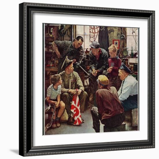 "Homecoming Marine", October 13,1945-Norman Rockwell-Framed Premium Giclee Print