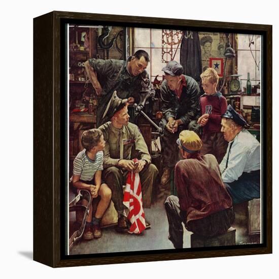 "Homecoming Marine", October 13,1945-Norman Rockwell-Framed Premier Image Canvas