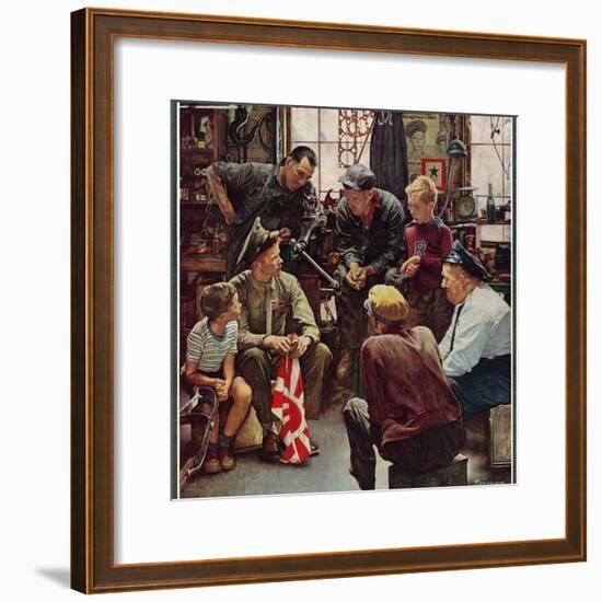 "Homecoming Marine", October 13,1945-Norman Rockwell-Framed Giclee Print