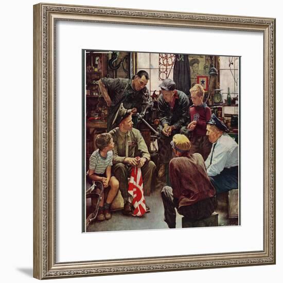 "Homecoming Marine", October 13,1945-Norman Rockwell-Framed Giclee Print