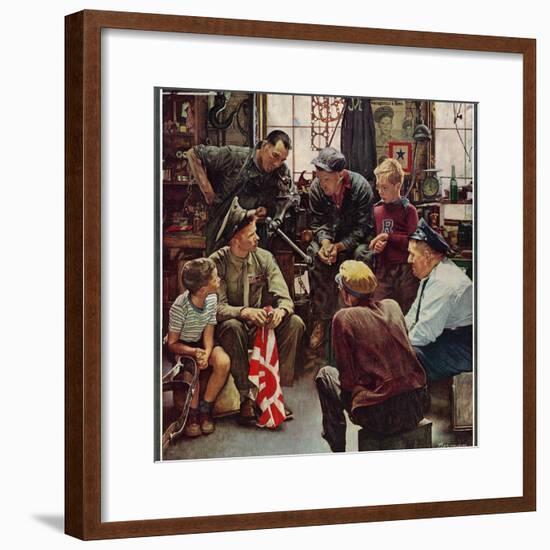 "Homecoming Marine", October 13,1945-Norman Rockwell-Framed Giclee Print