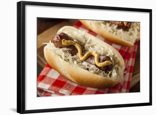 Homemade Bratwurst with Sauerkraut-bhofack22-Framed Premium Photographic Print