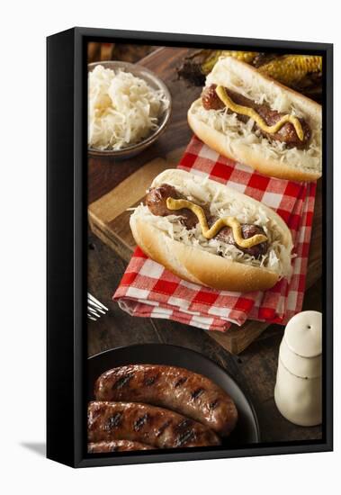 Homemade Bratwurst with Sauerkraut-bhofack22-Framed Premier Image Canvas