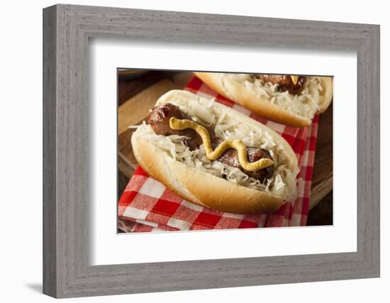 Homemade Bratwurst with Sauerkraut-bhofack22-Framed Photographic Print