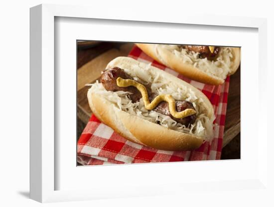 Homemade Bratwurst with Sauerkraut-bhofack22-Framed Photographic Print