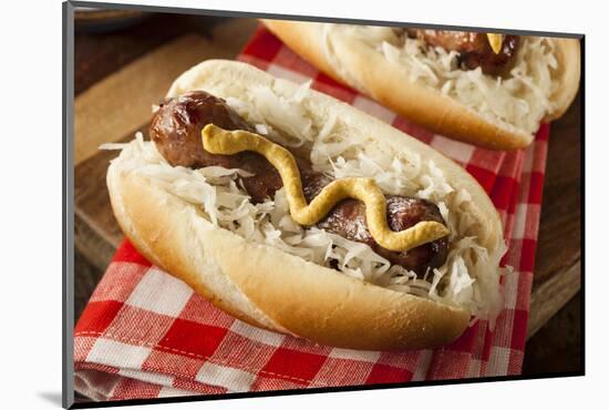 Homemade Bratwurst with Sauerkraut-bhofack22-Mounted Photographic Print