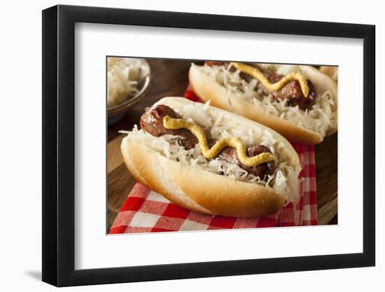 Homemade Bratwurst with Sauerkraut-bhofack22-Framed Photographic Print