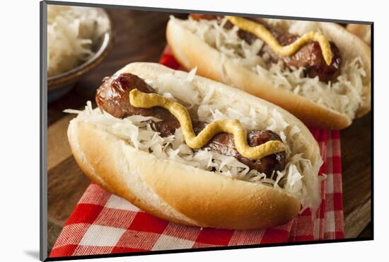 Homemade Bratwurst with Sauerkraut-bhofack22-Mounted Photographic Print