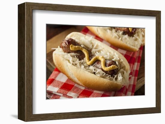 Homemade Bratwurst with Sauerkraut-bhofack22-Framed Photographic Print