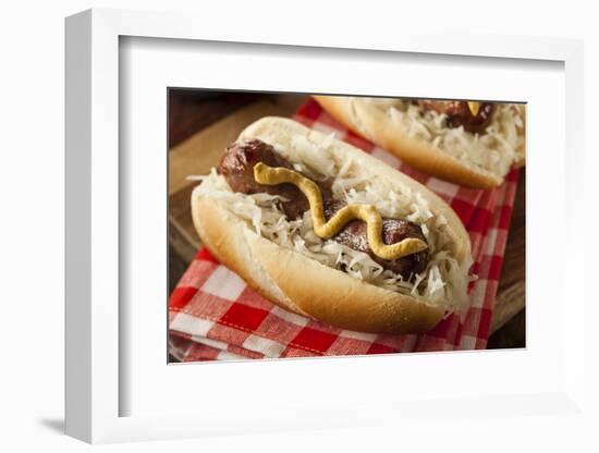 Homemade Bratwurst with Sauerkraut-bhofack22-Framed Photographic Print