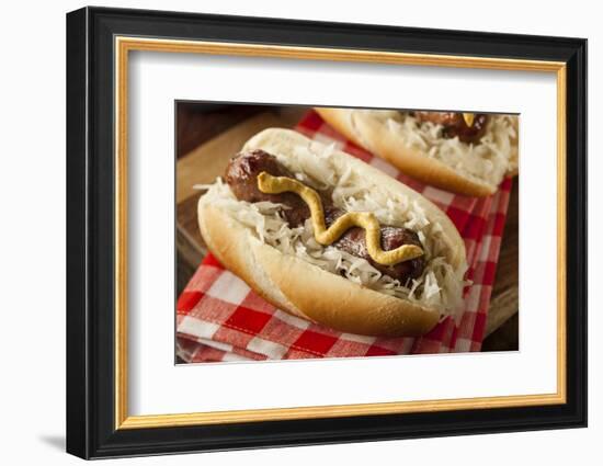 Homemade Bratwurst with Sauerkraut-bhofack22-Framed Photographic Print