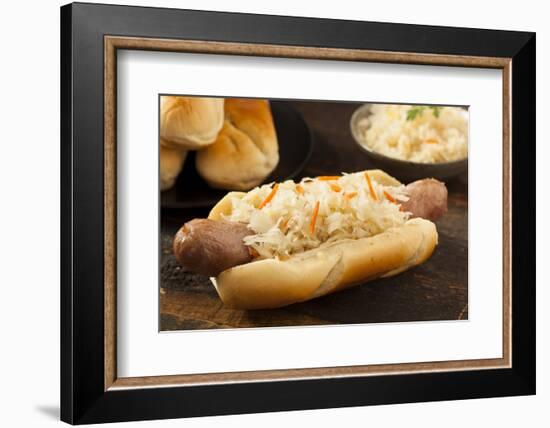 Homemade Bratwurst with Sauerkraut-bhofack22-Framed Photographic Print