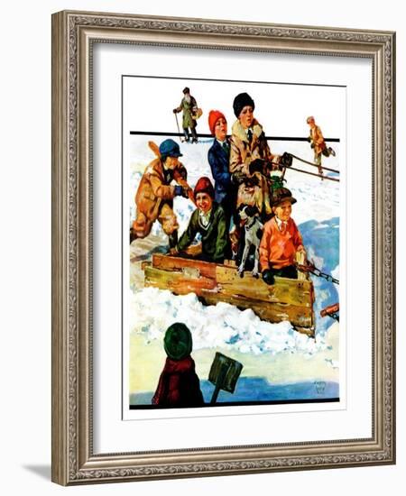 "Homemade Sleigh,"January 19, 1929-Eugene Iverd-Framed Giclee Print