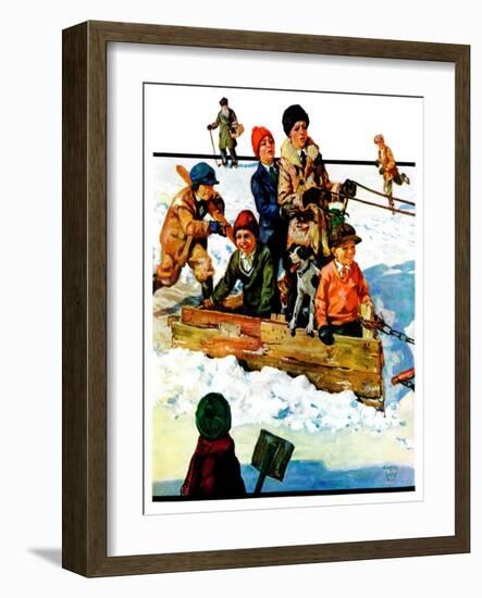 "Homemade Sleigh,"January 19, 1929-Eugene Iverd-Framed Giclee Print