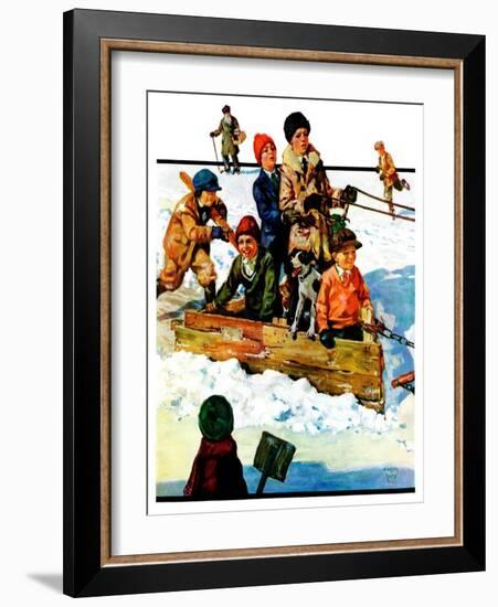 "Homemade Sleigh,"January 19, 1929-Eugene Iverd-Framed Giclee Print