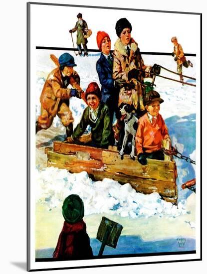 "Homemade Sleigh,"January 19, 1929-Eugene Iverd-Mounted Giclee Print