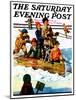 "Homemade Sleigh," Saturday Evening Post Cover, January 19, 1929-Eugene Iverd-Mounted Giclee Print