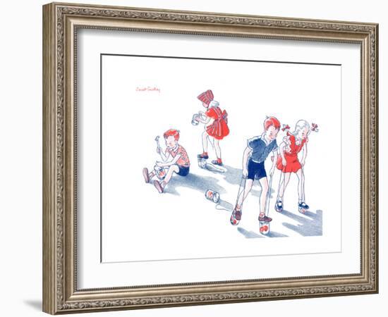 Homemade Stilts - Jack & Jill-Janet Smalley-Framed Giclee Print