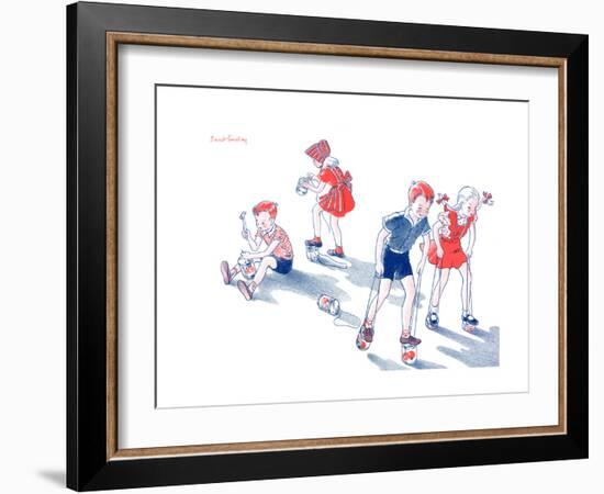 Homemade Stilts - Jack & Jill-Janet Smalley-Framed Giclee Print