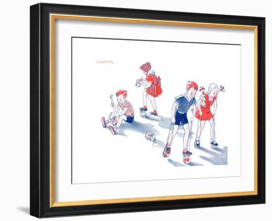 Homemade Stilts - Jack & Jill-Janet Smalley-Framed Giclee Print