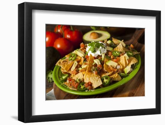 Homemade Unhealthy Nachos with Cheese and Vegetables-bhofack22-Framed Photographic Print