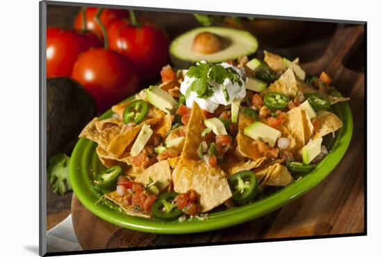 Homemade Unhealthy Nachos with Cheese and Vegetables-bhofack22-Mounted Photographic Print