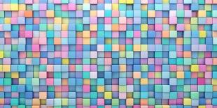 3D Rendering Abstract Background of Multi-Colored Cubes Wallpaper-HomePixel-Photographic Print