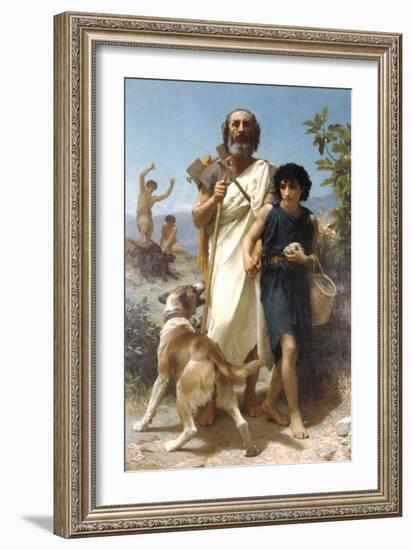 Homer and His Guide-William Adolphe Bouguereau-Framed Art Print