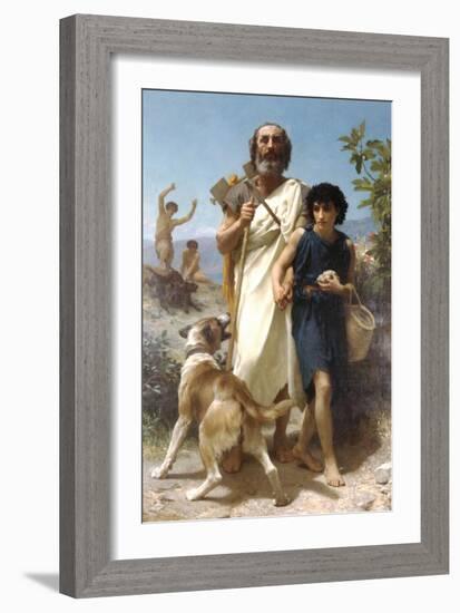 Homer and His Guide-William Adolphe Bouguereau-Framed Art Print