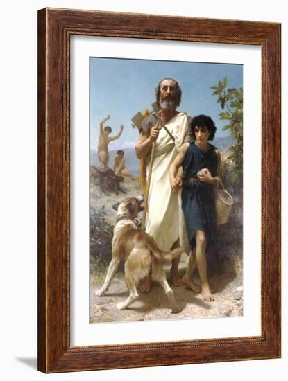 Homer and His Guide-William Adolphe Bouguereau-Framed Art Print